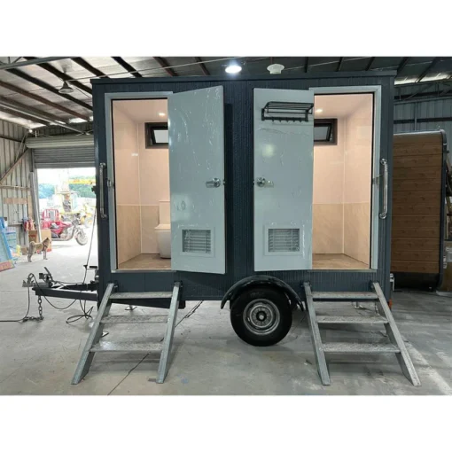 Restroom Trailer With Shower 10ft - One Side Bathroom and One Side Shower