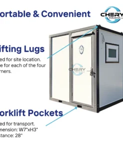 Portable Toilet with Shower Curtain Style