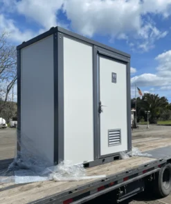 Portable Toilet with Shower Curtain Style